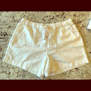 JCrew white linen shorts size M